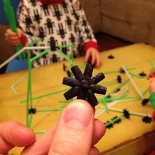 paglia connettore gioco costruzione di giocattoli cannucce 3d print model - Mito3D