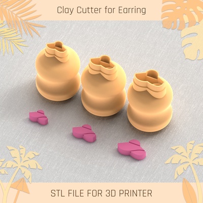 straw hat summer mini clay cutter tools earring 3d print model - Mito3D