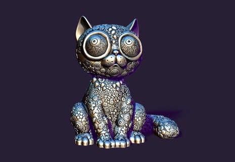strawberry cat Art toy  3d print model - Mito3D