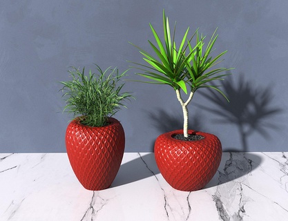 strawberry flower pot flowerpot flower decor present flower pot strawberry  3d print model - Mito3D