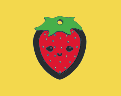 strawberry keychain fruit necklace jewelry 3d print model - Mito3D