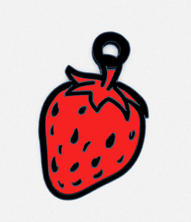 strawberry keychain pendant necklace key rings fruit necklaces pendants 3d print model - Mito3D