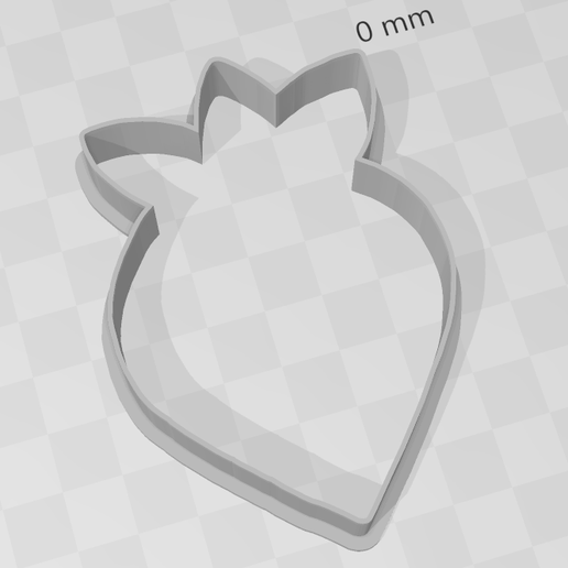 strawberry silhouette cookie cutter 3D print model - Mito3D