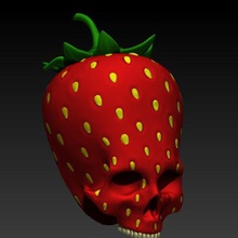 strawberry skull art decoration 3d print model - Mito3D