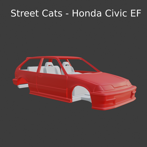 rua gatos honda cívico ef modelo kit Kanjo Osaka corrida jdm Escotilha hatchback 3D print model - Mito3D