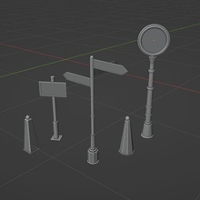 street clock signpost bars game city sign signs 1 35 hobby diorama model making modeling accessories 3d print model - Mito3D
