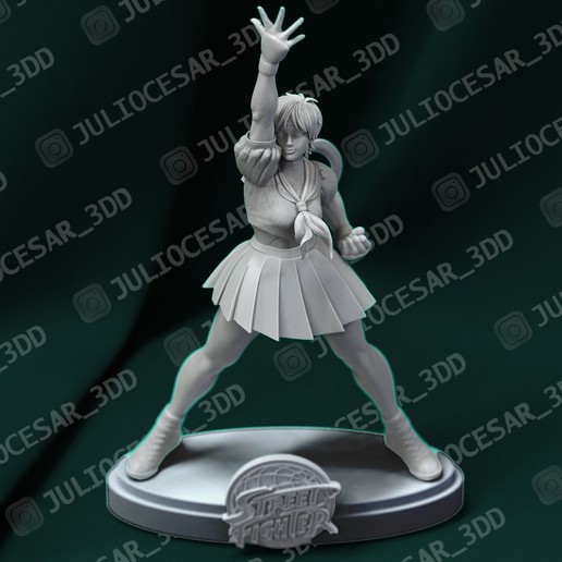 street fighter - sakura kasugano jeu jeune fille dc de marvel ironman spiderman batman guile capcom gouki akuma li chun cammy bison rue ryu 3D print model - Mito3D