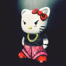 street kitty - supports art cat gangsta tattoo toy 3d print model - Mito3D