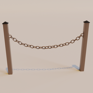 street post chain 1 32 full-scale dioramas pole city safety barrier pedestrians boundary sidewalk 3d print model - Mito3D