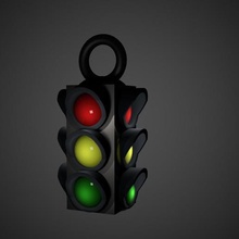 street signal light charm work progress jewelry green yellow red city 3d print model - Mito3D