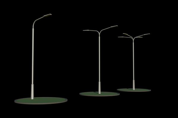 streetlight exterior poly light street props metallic architecture 3d print model - Mito3D