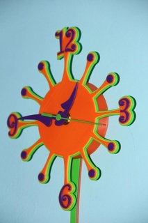 strelitzia clock Home bird face exotic flower paradise pendulum protonik wall household 3d print model - Mito3D