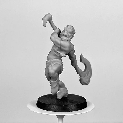 strike human barbarian miniature 3D print model - Mito3D