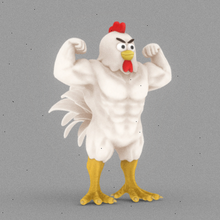 strong chicken art grande animals animal chicks decoration magico 3d print model - Mito3D