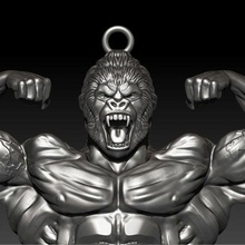 strong gorilla pendant 3d print model - Mito3D