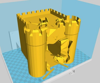 stronghold - gatehouse large destroyed props accessories cosplay costume 3d print model - Mito3D