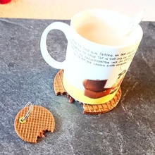 stroopwafel home bite bitemarks delicious food icon keychain lookalike netherlands sirup world sugar sweet sweets wafer drink 3d print model - Mito3D