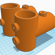 structural fitting 43mm pvc tubing -tees gadget modular articulating naughties 3d print model - Mito3D