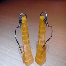 structure synth earrings art math 3d print model - Mito3D