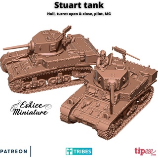 stuart Panzer Pilot 28mm Kriegsspiel eskice Miniatur ww2 uk lrdg Chevrolet Fahrzeug Afrika Korps Bolzen Aktion Licht 3d print model - Mito3D