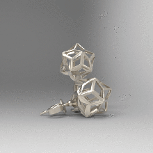 stud earring three collection one jewelry joyer teselado resina earrings anycubic fundici n modelo 3d dise o joyas tessellation resin casting model design 3d print model - Mito3D