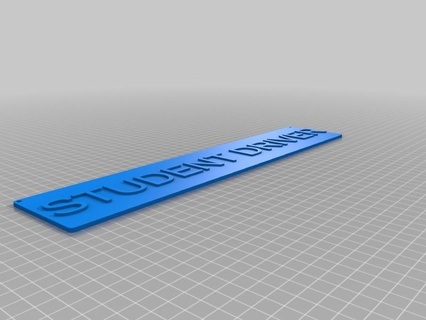 student driver 2 Art customized signs_logos 3d print model - Mito3D