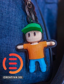 trébucher mecs puzzle porte clés Jeux personnages enfants clé bague 3d print model - Mito3D