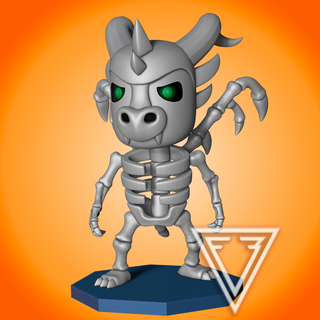 trébucher mecs squelettique dragon jouet Jeux 3dprint fanart art squelette funko sla résine pla 3d print model - Mito3D