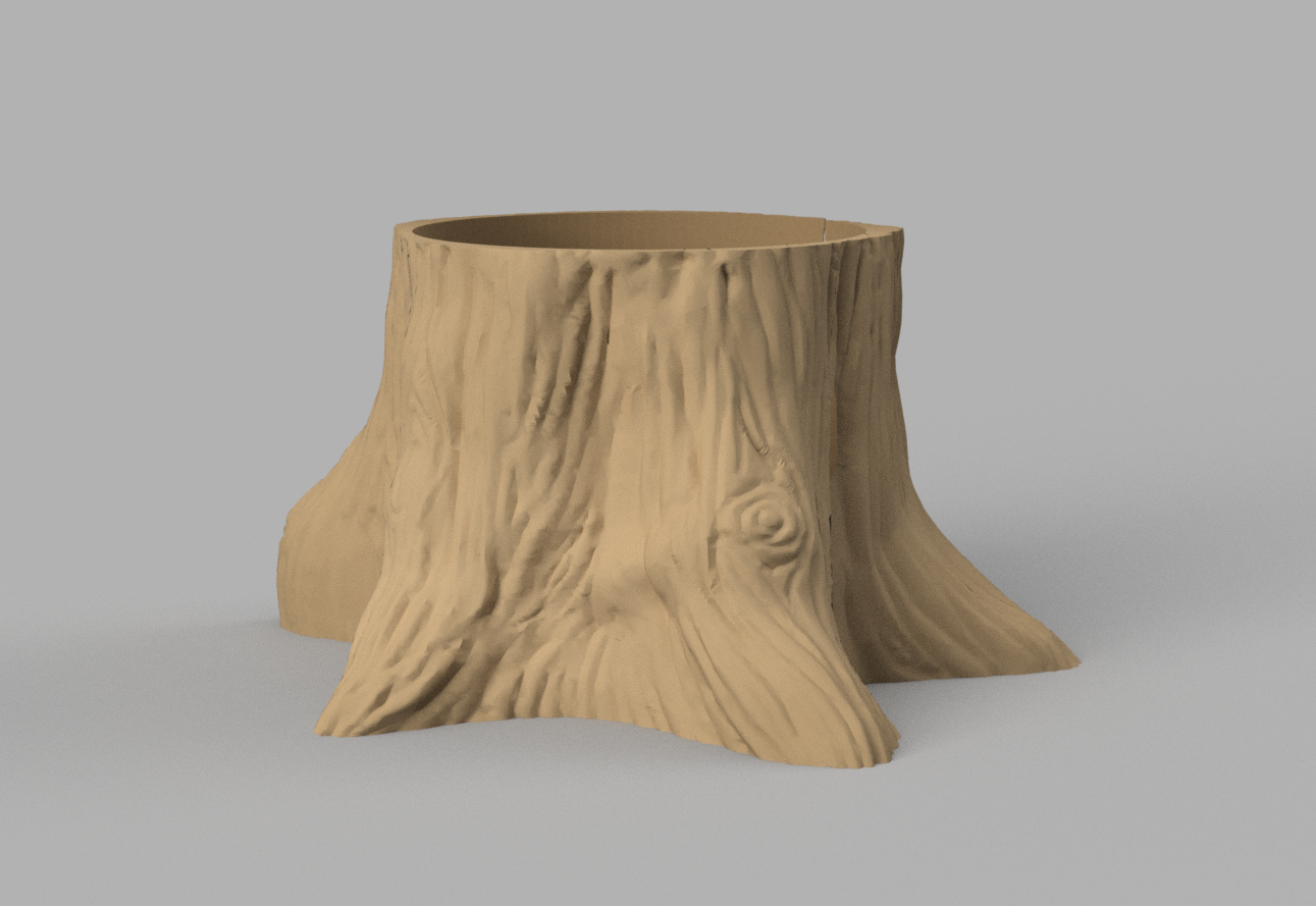 tocón lápiz soporte bolígrafo escritorio herramienta artilugio hogar casa organización árbol natural 3D print model - Mito3D