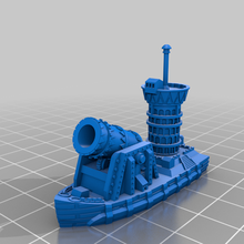 stumpy reveal party cannon barge game man war manowar naval miniature wargames toy 3d print model - Mito3D