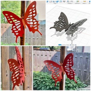 deslumbrante 3d borboleta monarca 3dbutterfly arte ar livre parede 3d print model - Mito3D