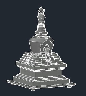 stupa Buddha Buddhismus Dharma Skulptur 3d print model - Mito3D