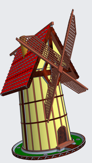 sturdy bird house windmill themed wind birdhouse mill farm old animal nature zen gadget fun fidget medieval paint hobby art 3d print model - Mito3D