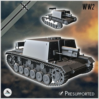 sturm infanteriegeschutz 33b stuig Deutschland östlich Western Vorderseite Normandie Stalingrad Berlin Ausbuchtung wwii 3d print model - Mito3D