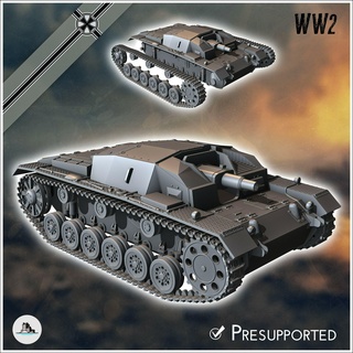 sturmgeschutz stug iii ausf sdkfz 142-1 - germany eastern western front normandy stalingrad berlin bulge wwii 3d print model - Mito3D