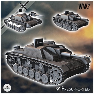 sturmhaubitze stuh 42 ausf g 1943 sdkfz 142-2 - germany eastern western front normandy stalingrad berlin bulge wwii 3d print model - Mito3D