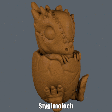 stygimoloch easy print no support art stygimoloch supportless sculpture model figure dinosaur dino cartoon baby animal