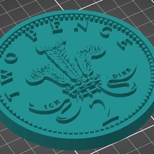 style Britanique uk 2 pence art médiéval monnaie martelé métal détecter décimal 3d print model - Mito3D