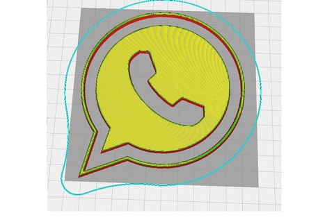 élégant 3d objet populaire WhatsApp icône 3d print model - Mito3D
