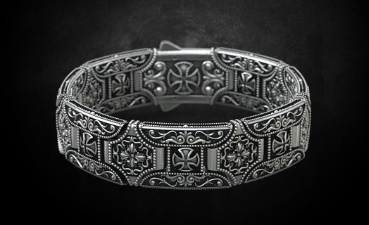 elegante braccialetto argento attraversare 265 3dprinted design moda oro d'oro gioiello gioielleria Stampa stampabile stampa prototipazione 3d print model - Mito3D