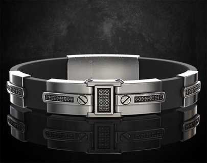 élégant bracelet peau pierres 426 bijoux 3dprinted conception mode or d'or bijou impression imprimable prototypage argent 3d print model - Mito3D