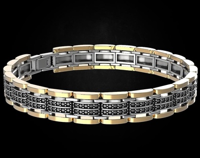 élégant bracelet pierres Taille 453 3dprinted conception mode or d'or bijou bijoux impression imprimable prototypage argent 3d print model - Mito3D