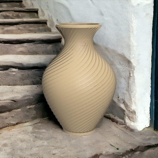 stylish bulbous vase spiral pattern 3d print model - Mito3D