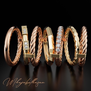 stylish diamond ring jewelry silver printable rings jewellery engagement brilliant fashion gold cad carat jewel gem 3d print model - Mito3D