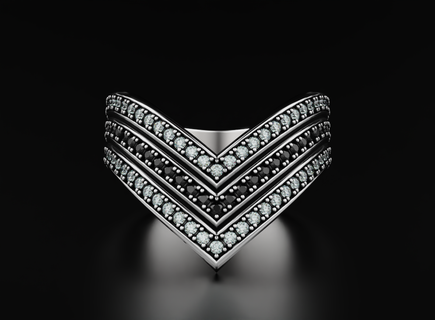 stylish ring diamonds onyx 550 3dprinted design fashion gold golden jewel jewellery jewelry print printabl printable printing prototyping rings silver 3d print model - Mito3D