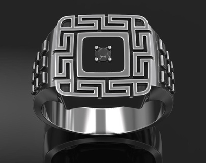 élégant bague hiéroglyphique motifs 392 3dprinted conception mode or d'or bijou bijoux impression imprimable prototypage anneaux argent 3d print model - Mito3D