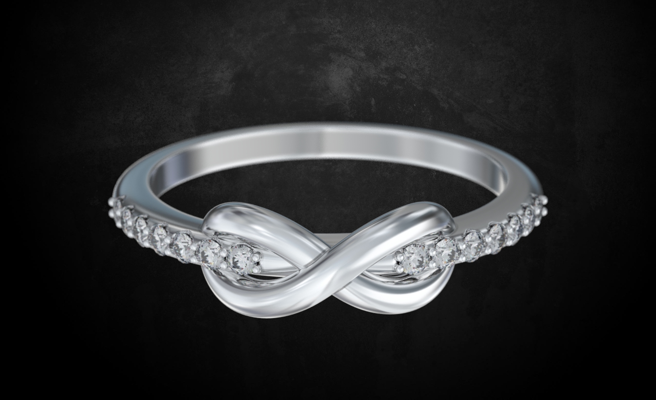 stylish ring infinity diamonds 234 3dprinted design fashion gold golden jewel jewellery jewelry print printabl printable printing prototyping rings silver 3D print model - Mito3D