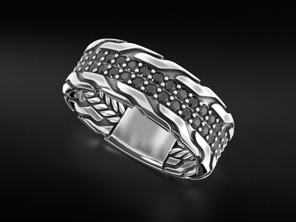 elegante anillo ónix 603 3dprinted diseño Moda oro dorado joya joyería impresión imprimible prototipos anillos plata 3d print model - Mito3D