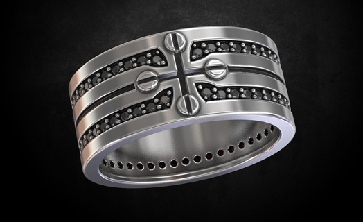 elegante anillo piedras cruzar 202 3dprinted diseño Moda oro dorado joya joyería impresión imprimible prototipos anillos plata 3d print model - Mito3D