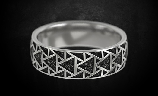 elegante anillo triangulos 271 3dprinted diseño Moda oro dorado joya joyería impresión imprimible prototipos anillos plata 3d print model - Mito3D